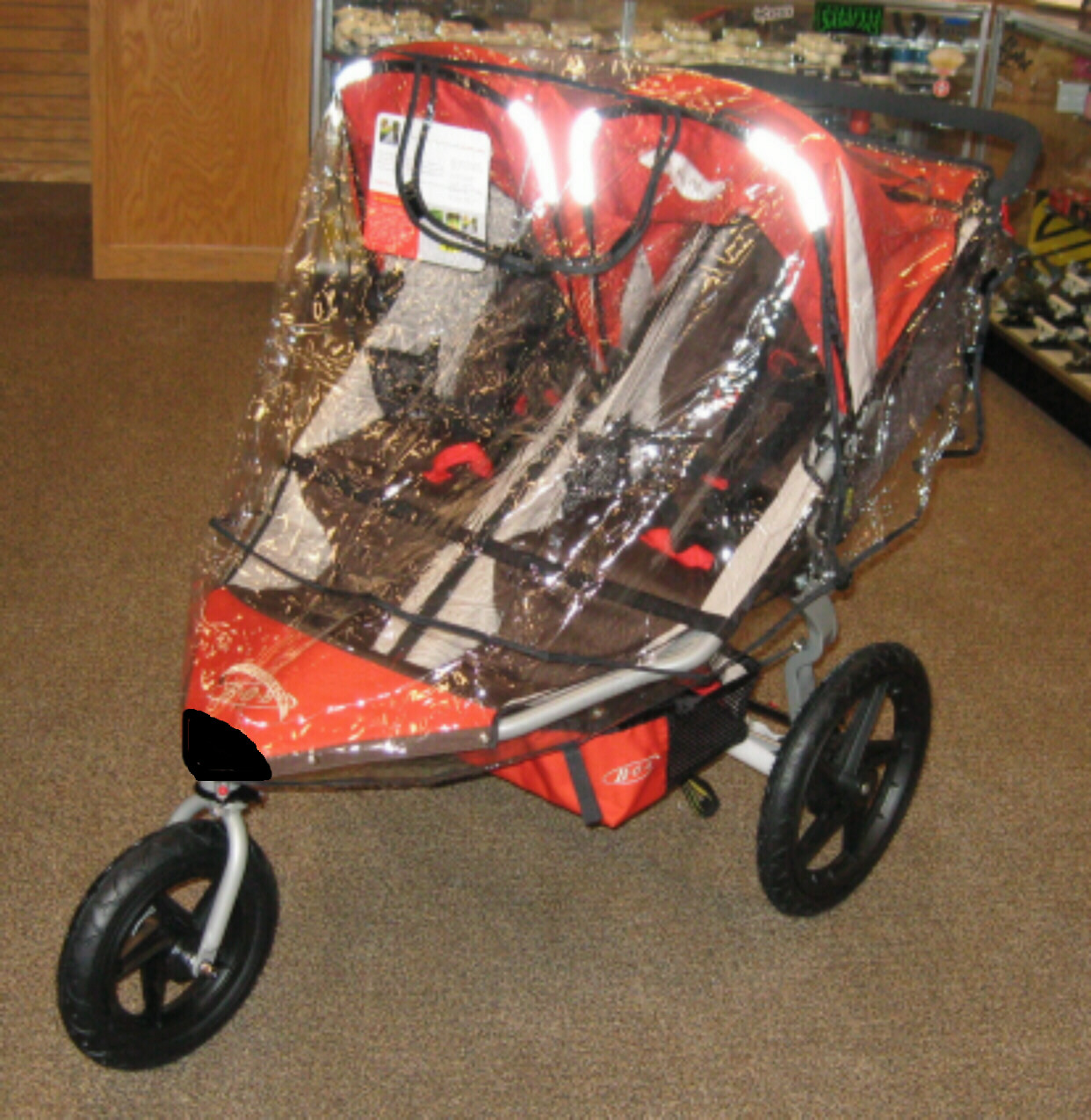 bob double stroller rain cover